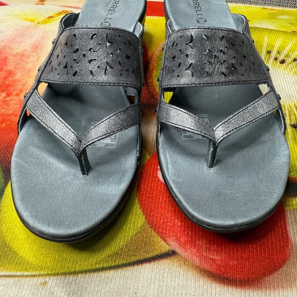 Merrell Select Fresh Air Cushion Womens Leather Comfort Sandals Slip On Wedge Me - Picture 6 of 8